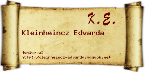 Kleinheincz Edvarda névjegykártya